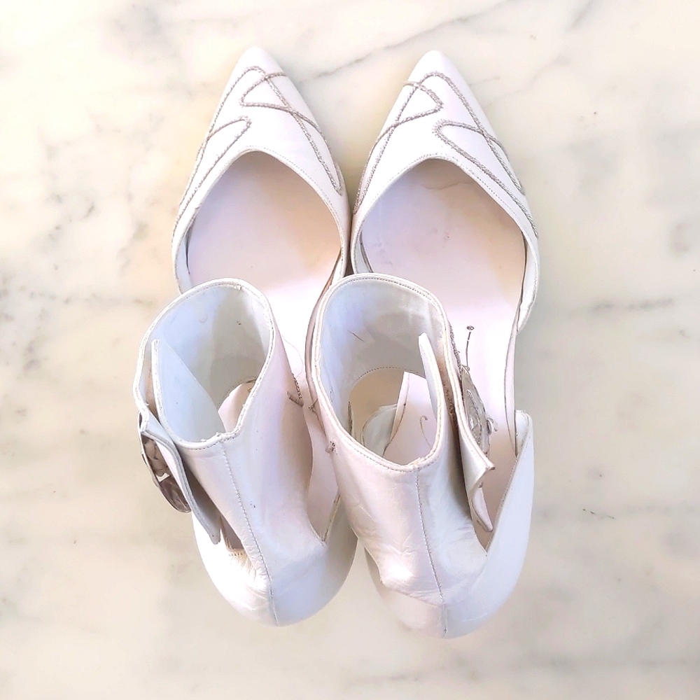 Woman's Leather shoes with silver decorations.